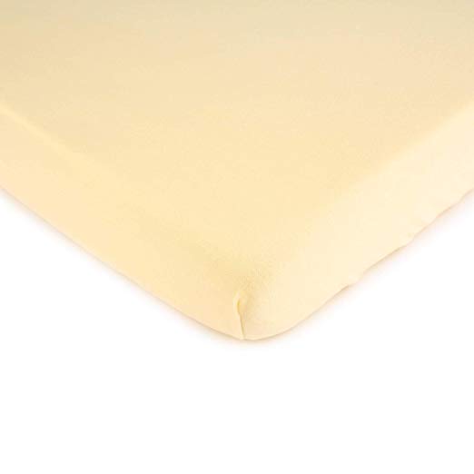 SheetWorld Fitted Crib Sheet - 100% Cotton Jersey - Soft Yellow, Made