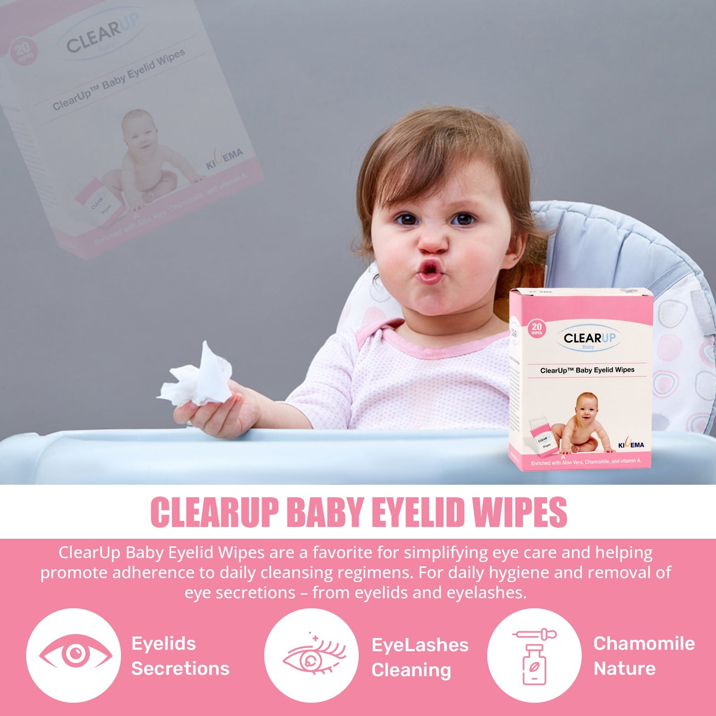 Baby Eyelid Wipes - Soothing Care for Delicate Eyes (20-Unit Pack)